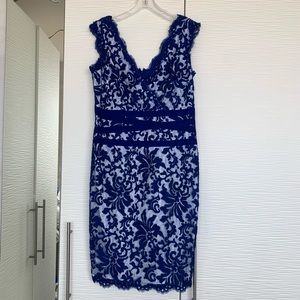 Tadashi Shoji Embroidered Lace V-Neck Dress